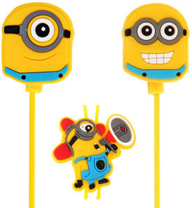 A Connect Z Minions Cartoon Design AcZ Great sound Base Stud ZR-162 Wired Headset With Mic