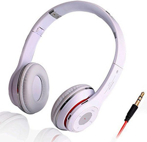 Chrysansmile White Foldable Stereo Bluetooth V3.0 Headphone Universal Flexible Wireless Over-ear Headset with Mic Answer Calling Handfree Music Stream Headset with Mic