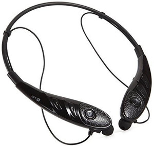 PowerLead PowerLead PL008 Bluetooth Headphones Neckband Wireless Stereo Headsets with Hands-free Calling for Iphone 6,6 Plus, Android Cellphones Enabled Bluetooth Device-Black Headset with Mic
