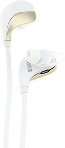 Awolf Awolf Sports Headset Wireless Bluetooth Earphone Stereo Sweatproof for Gym Running (Gold & White) Headset with Mic