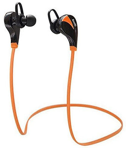 LEMFO LEMFO Wireless Bluetooth Earphones Stereo Sweatproof for Sports Running Gym Compatible with Andorid IOS Mobile Phones (Orange) Headset with Mic