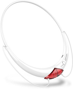 Granvela Sports Bluetooth Headset, Granvela® Electronics HBS-860 Memory Flex Neck Lightweight Strap For Running&Gym/Exercise (Red & White) Headset with Mic