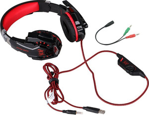 Kotion Each G9000 Wired Headset With Mic Black And Red Over The Ear