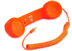 ColorKart 3.5mm CocoThe Retro Handset Moshi Moshi POP Phone Reciever For All Mobile & Tablet - Orange Headphones