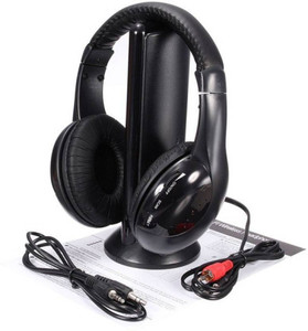 TechGear 5in1 FM Monitor PC TV MP3 Phone Wired & Wireless Headset With Mic