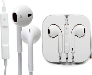 SHOPCRAZE Hi-definition Premium Quality Earphones for 6s Plus Wired Headset With Mic (White) Wired Gaming Headset With Mic