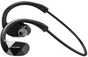 COOCHEER Coocheer Wireless Bluetooth 4.1 Stereo Sports Headphones for Apple Iphone 6 Ipad Ipod Samsung Galaxy S6 S5 and Other Mobile Phones (Black) Headset with Mic