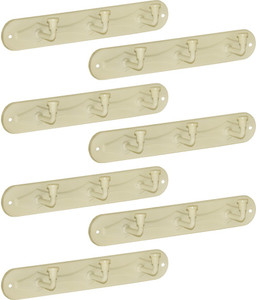 Doyours 7 Set of Ivory 3 Pin Hook Rail 3 - Pronged Hook Rail