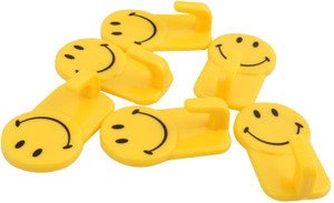 Zhenxin Plastic Self-Adhesive Smiley Face Hooks, 1 Kg Load Capacity, 6 - Pronged Hook