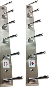 DOCOSS Pack of 2-DELUXE 6 Pin Cloth Hooks 6 - Pronged Hook Rail