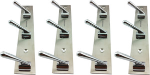 DOCOSS Pack Of 4- Pin Cloth/keys Hanger Robe Hook 3 - Pronged Hook Rail