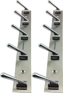 DOCOSS Pack Of 2-DELUXE 5 Pin Cloth Hanger Wall Hooks For Hanging keys,Clothes,towel 5 - Pronged Hook Rail