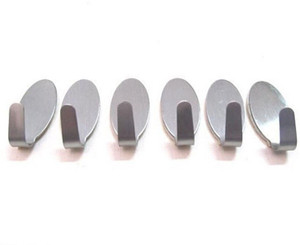 Shopo 6 Pcs Set Kitchen Wall Door Stainless Steel Stick Hanger 6 - Pronged Hook
