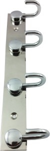 DOCOSS Button 4 Pin Cloth Hanger Wall Hooks For Hanging keys,Clothes,towel 4 - Pronged Hook Rail