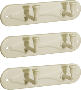 Doyours Doyours 3 Set of Ivory 2 Pin Hook Rail 2 - Pronged Hook Rail