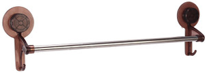 HOKIPO Rust-proof Stainless Steel Towel Rod with Suction Hooks 2 - Pronged Hook Rail