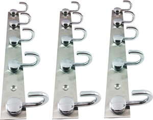 DOCOSS Set Of 3-Button 5 Pin Cloth Hanger Wall Hooks For Hanging keys,Clothes,towel 5 - Pronged Hook