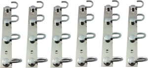 DOCOSS Set Of 6-Button 4 Pin Bathroom Cloth Hanger Wall 4 - Pronged Hook Rail