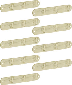 Doyours 9 Set of Ivory 3 Pin Hook Rail 3 - Pronged Hook Rail