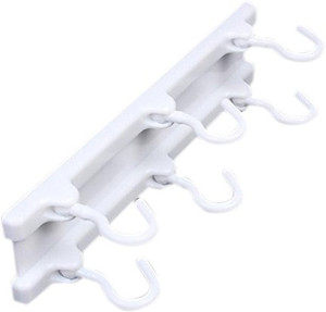 HOKIPO Kitchen Bathroom Cabinet Ceiling Rack Hanger Organizer 6 - Pronged Hook Rail