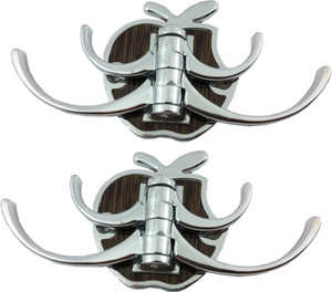 DOCOSS Pack Of 2 -Apple 4 Pin Bathroom Cloth Hanger Wall Hooks For Hanging keys,Clothes 4 - Pronged Hook Rail