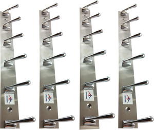 DOCOSS Pack Of 4-deluxe 6 Pin Cloth Hooks 6 - Pronged Hook Rail