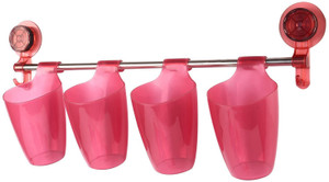 HOKIPO Suction Hook Bathroom Organizer 6 - Pronged Hook Rail