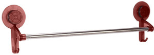 HOKIPO Rust-proof Stainless Steel Towel Rod with Suction Hooks for Bathroom (6 Kg Load Capacity) 2 - Pronged Hook Rail