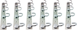 DOCOSS Set Of 6-Button 5 Pin Cloth Hanger Wall Hooks For Hanging keys,Clothes,towel 5 - Pronged Hook Rail