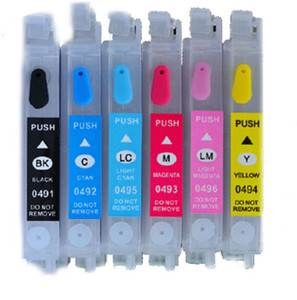 Dubaria Empty Refillable Cartridge For Epson Stylus Photo R210 / R230 / R231 / RX510 / RX630 / RX650 Printers Compatible With Epson T04191 / 92 /93 /94 / 95 / 96 Multi Color Ink