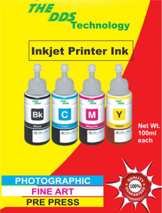DDS All Color Bottle Compatible For Epson L100,L110,L200,L210,L300,L350,L355,L550,555,C6642,M6644,Y6643,B6641 Multi Color Ink
