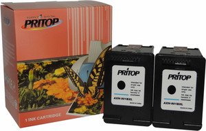Pritop 901XL Two Black inkjet cartridges for HP Officejet J4640, 4500,4580,J4660 Single Color Ink