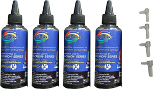 Gocolor Canon Premium Quality Inkjet Compatible Ink 100 ML X 4 Black Colour Bottle & Easy Refilling Cube Single Color Ink