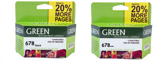 Green Ink Cartridge For Use In HP DeskJet 4535 All-in-One Wireless Color Ink Printer Multi Color Ink