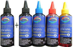 Gocolor HP Premium Quality Inkjet Refill Ink 100 ML X 4 Colours + 1 Black Extra Single Color Ink