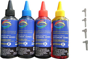 Gocolor Canon Premium Quality Inkjet Compatible 100 ML X 4 Colour & Easy Refilling Cube Multi Color Ink