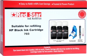 Red Star ink refill kit for HP 703 black cartridge Single Color Ink