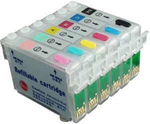 Dubaria Empty Refillable Cartridge For Epson Stylus T60, 1390 Printers Compatible With Epson T0851N / 52N / 53N / 54N / 55N / 56N Multi Color Ink