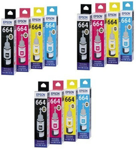 Epson T664 Value Pack Three Set Multi Color Ink