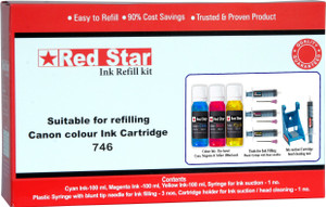 Red Star ink refill kit for Canon CL 746 cartridge Multi Color Ink