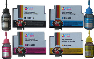 VMS 73n Refillable Cartridge Set For Epson prefilled 4*10ml Ink Cartridge with 4*30ml Bottles Photo Dye Multi Color Ink