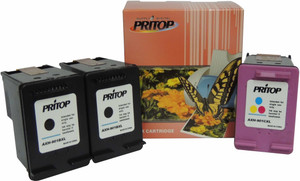 PRITOP 901XL Two Black & One inkjet cartridge for HP Officejet J4640, 4500, 4500 Desktop, J4580, J4660 Multi Color Ink