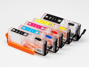 Dubaria Empty Refillable Cartridge For Canon IP 6470 / 5470 / 7270 / MX 927 Printers Compatible With Canon 750 / 751 - 5 Colors Multi Color Ink