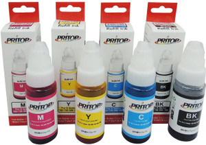 Pritop Refill Ink 70ml*4 bottles(BK/C/M/Y) for Canon G series printers with syringe kit Multi Color Ink