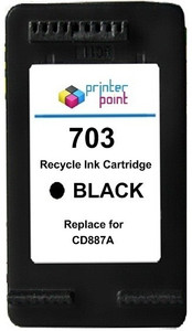 Max 703(CD887A) Recycle BLACK Ink Cartridge For Hp Prefilled Single Color Ink