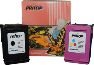 Pritop 61XL One Set of ink Cartridge for HP Deskjet 1510 2540 2545 1512 2510 3512 3510, HP Officejet 2620, 2621, 4630, 4632, 4635 Multi Color Ink