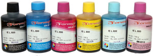 Formujet Refill Ink T6731, T6732, T6733, T6734, T6735 & T6736 For Use In Epson L800 / L805 / L810 / L850 / L1800 Printers - 100 ML Each Bottle - 6 Colors Combo Single Color Ink