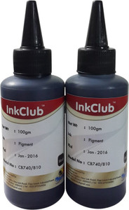 Inkclub Compatible Canon Black ink for Canon 810 & Canon 740 cartridges(set of 2 100ml bottles) Single Color Ink