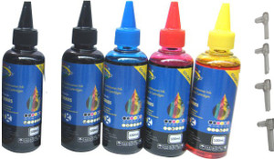 Gocolor Epson Premium Quality Inkjet Compatible Ink 100 ML X 4 Colour & 1 Black Extra & Easy Refilling Cube Multi Color Ink