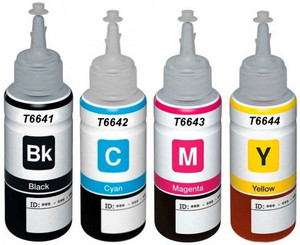 Epson for L100/L200/L210/L220/L300/L350/L500 Single Color Ink (Black) Multi Color Ink (Black, Magenta, Yellow, Cyan) Multi Color Ink